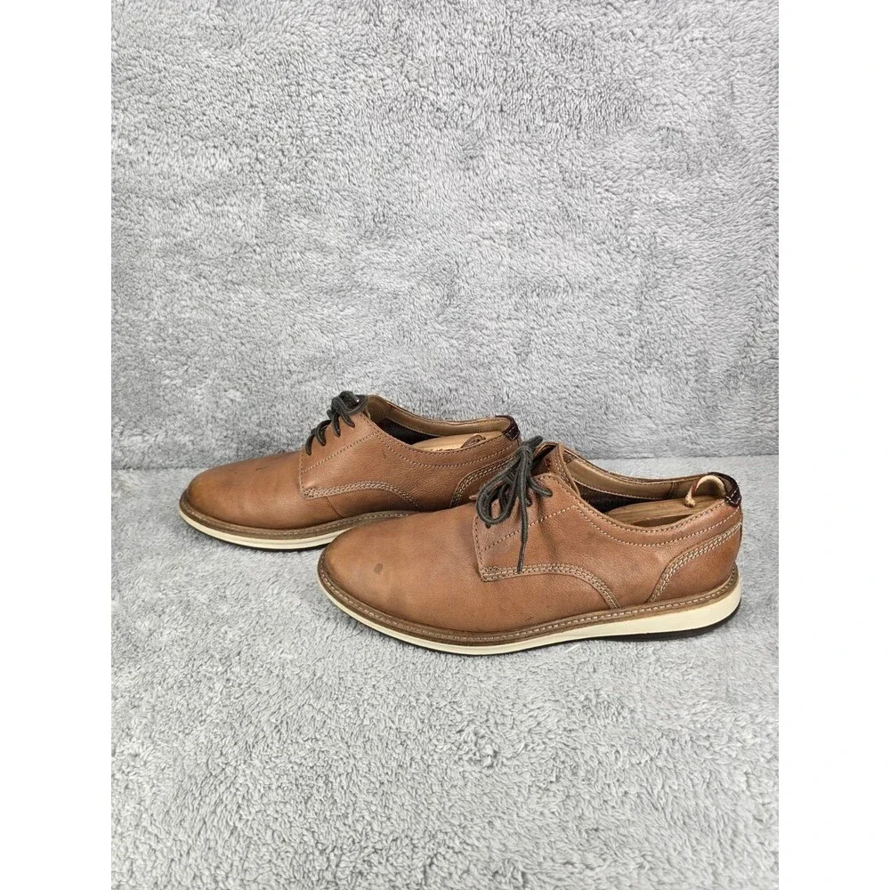 ​Clarks Atticus LT Lace Tan Leather Oxford Shoes Mens Size 9.5 M Casual Dress